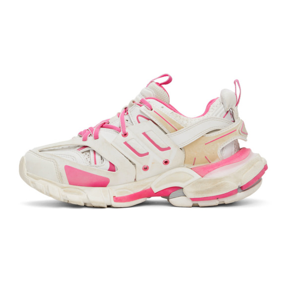 Balenciaga Track Sneaker Pink White Distress Worn Out Platform Flat Trainer 38 - Picture 7 of 12